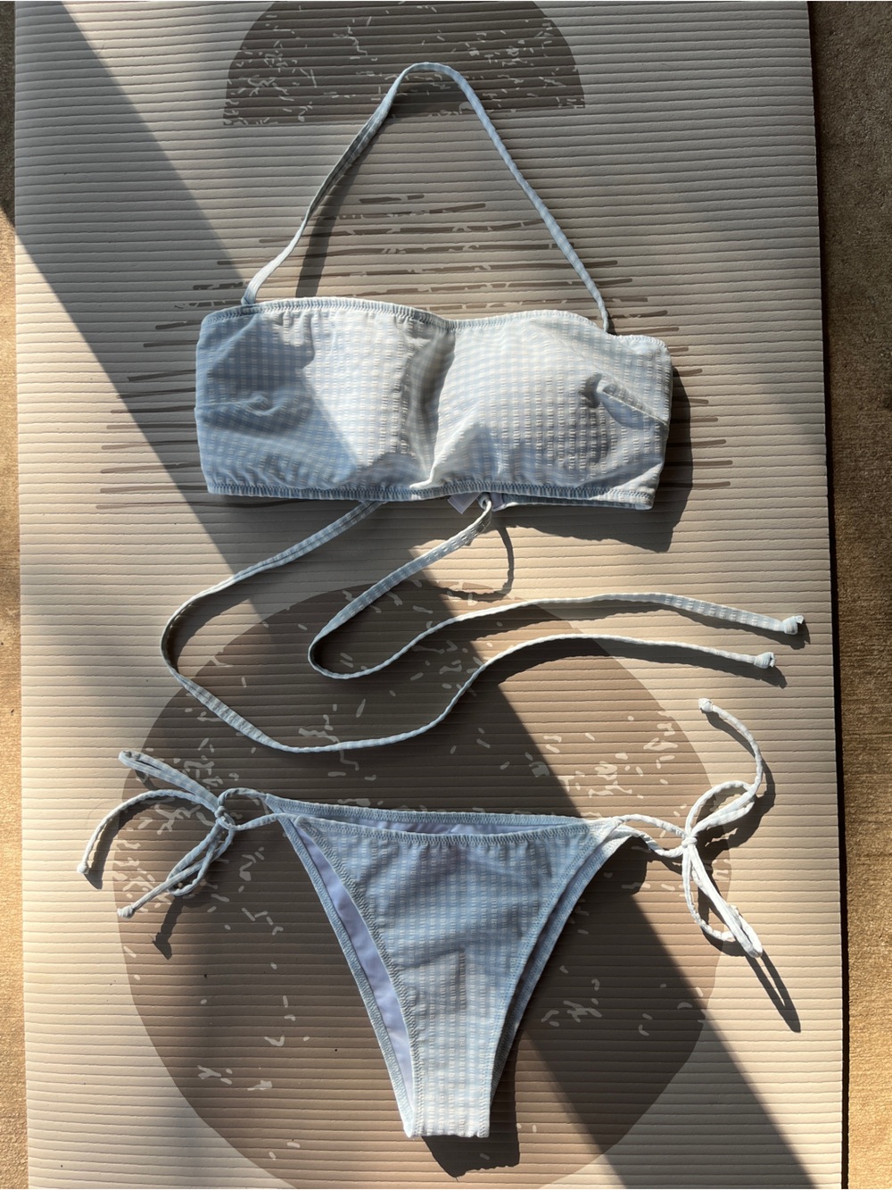 Victoria's Secret Light Blue Gingham Tie Bikini